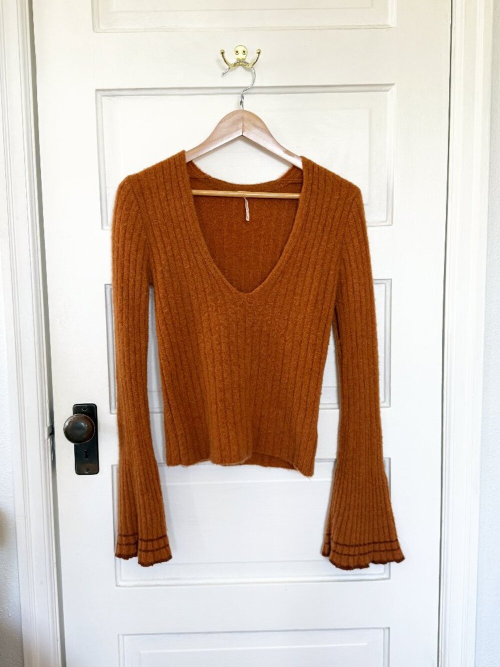 Free People V Neck Wool Sweater, S